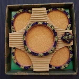 Wine Bottle Glass Coaster Set